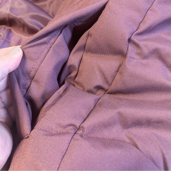 nwt $240 Sam Edelman Faux Fur Trim Hooded Parka Quilted Puffer Coat Burgundy XS - Picture 13 of 16